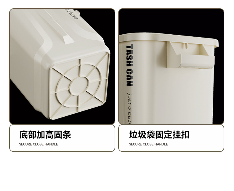 D47-7012 Small kitchen trash can, large capacity, high-end model, uncovered portable sanitary bucket for catering, kitchen waste trash can detail image 5