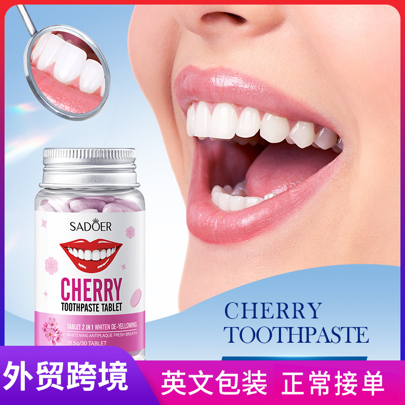 SADOER Cherry Blossom Whitening and Yellowing Solid Toothpaste Series for teeth cleaning cross-border export wholesale full figure