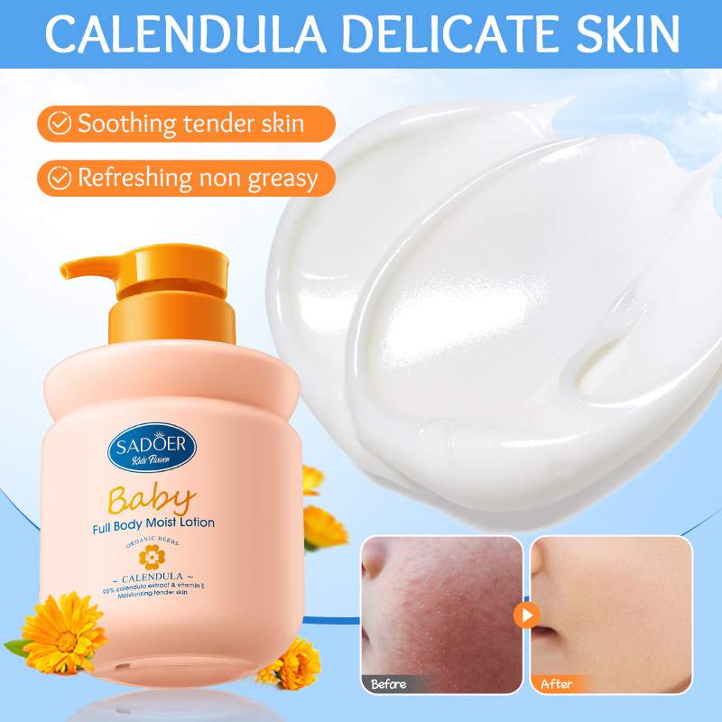 SADOER Children's Calendula Vitamin E Body Lotion for Autumn and Winter wholesale across overseas markets Application Scenario