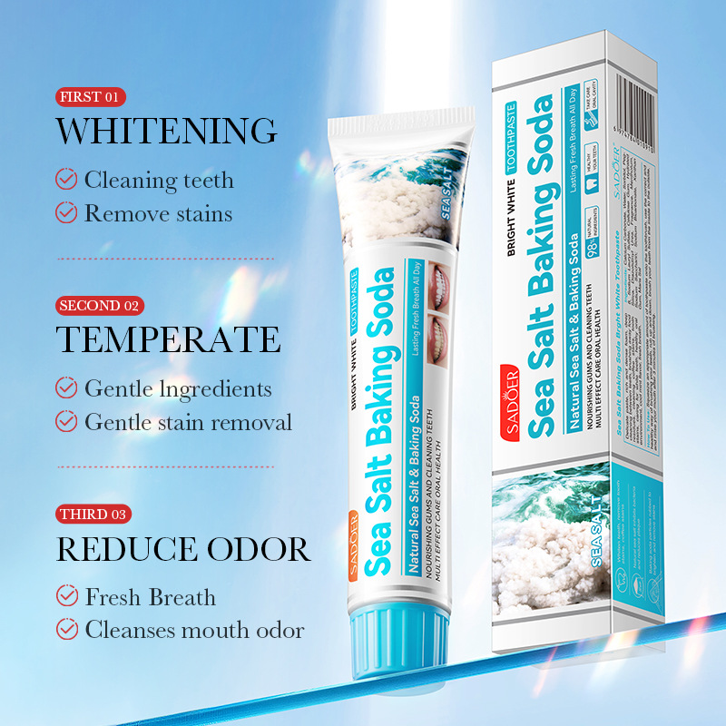 SADOER sea salt baking soda Whitening Toothpaste for cleaning tartar and strengthening teeth cross-border export wholesale details Picture