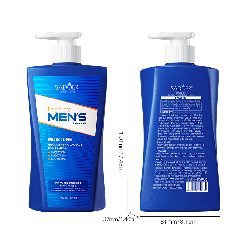 Full-english SADOER men's Moisturizing and Scented Body Lotion for hydrating the skin and brightening cross-border export wholesale Item Picture