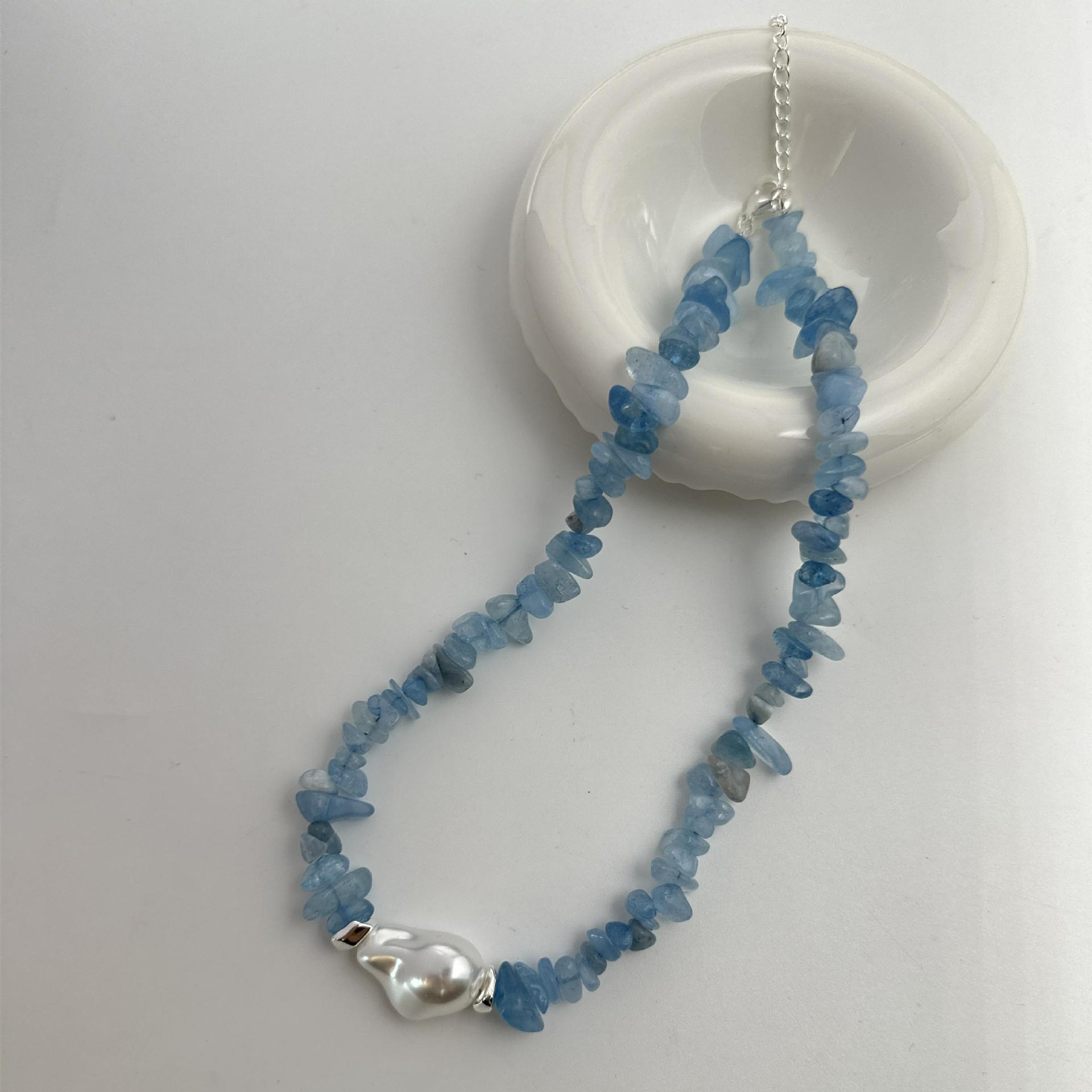 项链/银饰/沙金/不锈钢项链/珍珠项链白底实物图