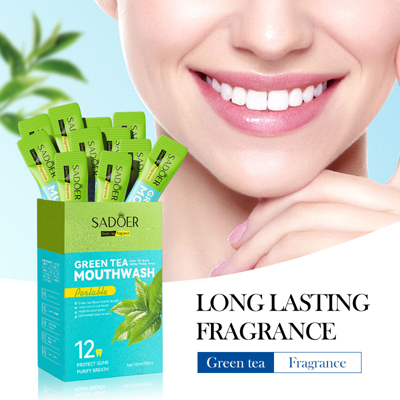 SADOER Portuguese green tea Refreshing Mouthwash for teeth cleaning Cross-border wholesale full figure