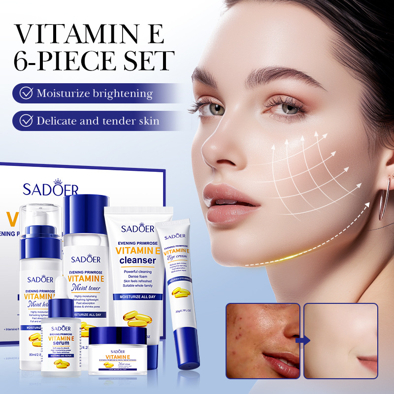 Cross-border export wholesale of SADOER Evening primrose Vitamin E High Moisturizing and Hydrating six-piece set details Picture