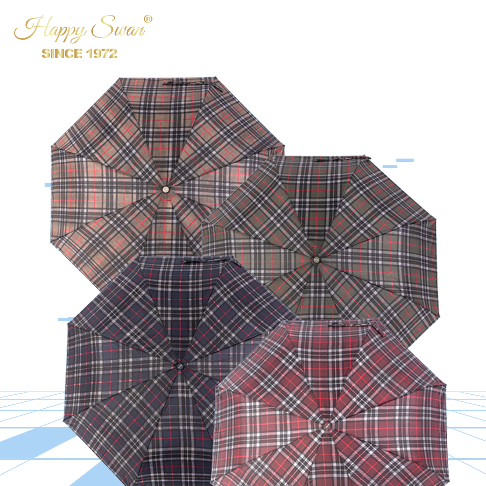 Xingbao Umbrella 3211 Fully automatic checkered umbrella, dark-toned men's business umbrella, one-click self-opening and closing, 21-inch three-fold automatic umbrella, export umbrella details Picture