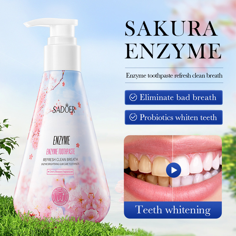 All-english SADOER Enzyme Whitening Gum Care Toothpaste cleans teeth and freshens the mouth. Cross-border export wholesale details Picture