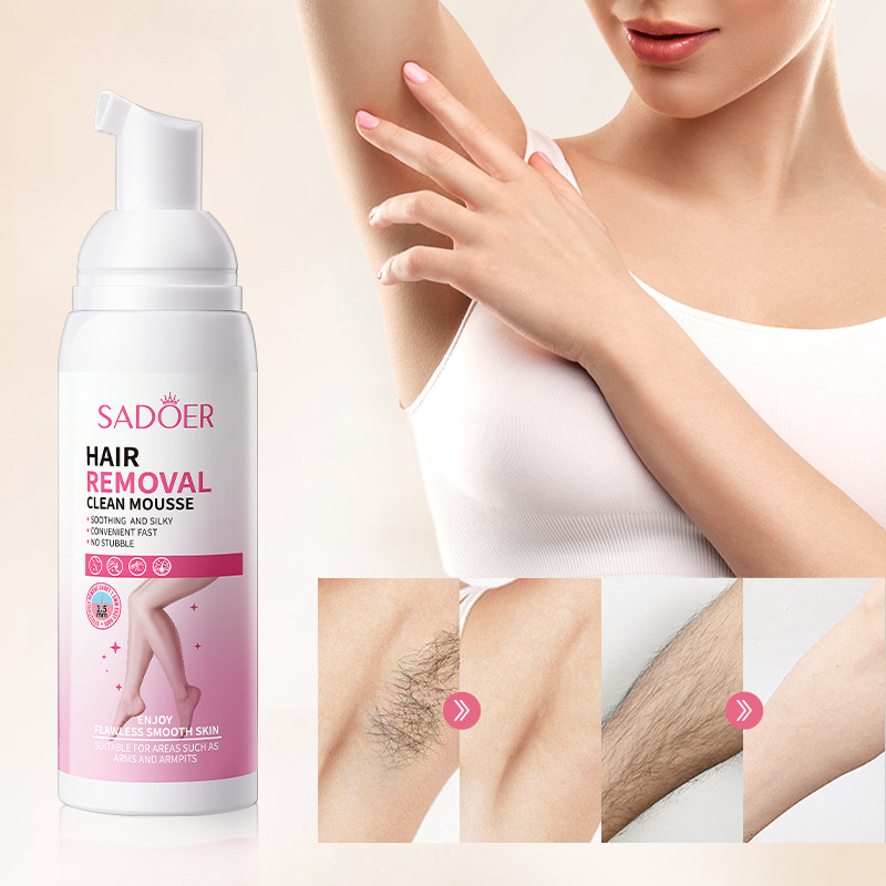 All-english SADOER Soothing and silky hair removal mousse, gentle and non-irritating underarm hair removal cream, cross-border export wholesale Application Scenario