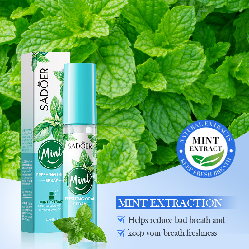 SADOER Mint Freshening Oral Spray, freshening breath and eliminating bad breath Spray, cross-border export wholesale Specification drawing