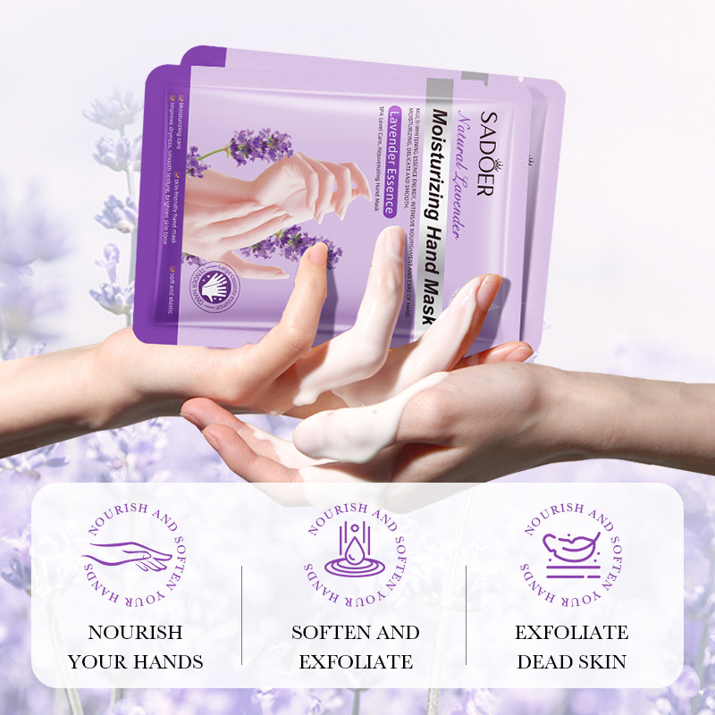 All-english SADOER Lavender Moisturizing Nourishing Hand Mask for Nourishing hands and skin rejuvenation Cross-border wholesale Specification drawing