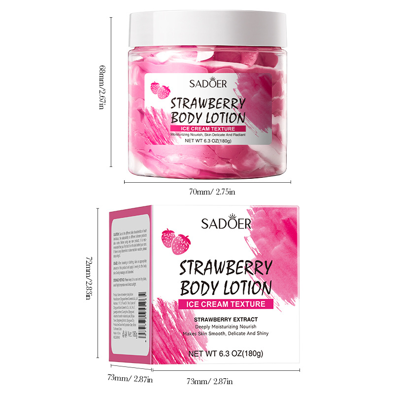 SADOER Strawberry Body Lotion for autumn and winter moisturizing, nourishing and hydrating cross-border export wholesale Item Picture