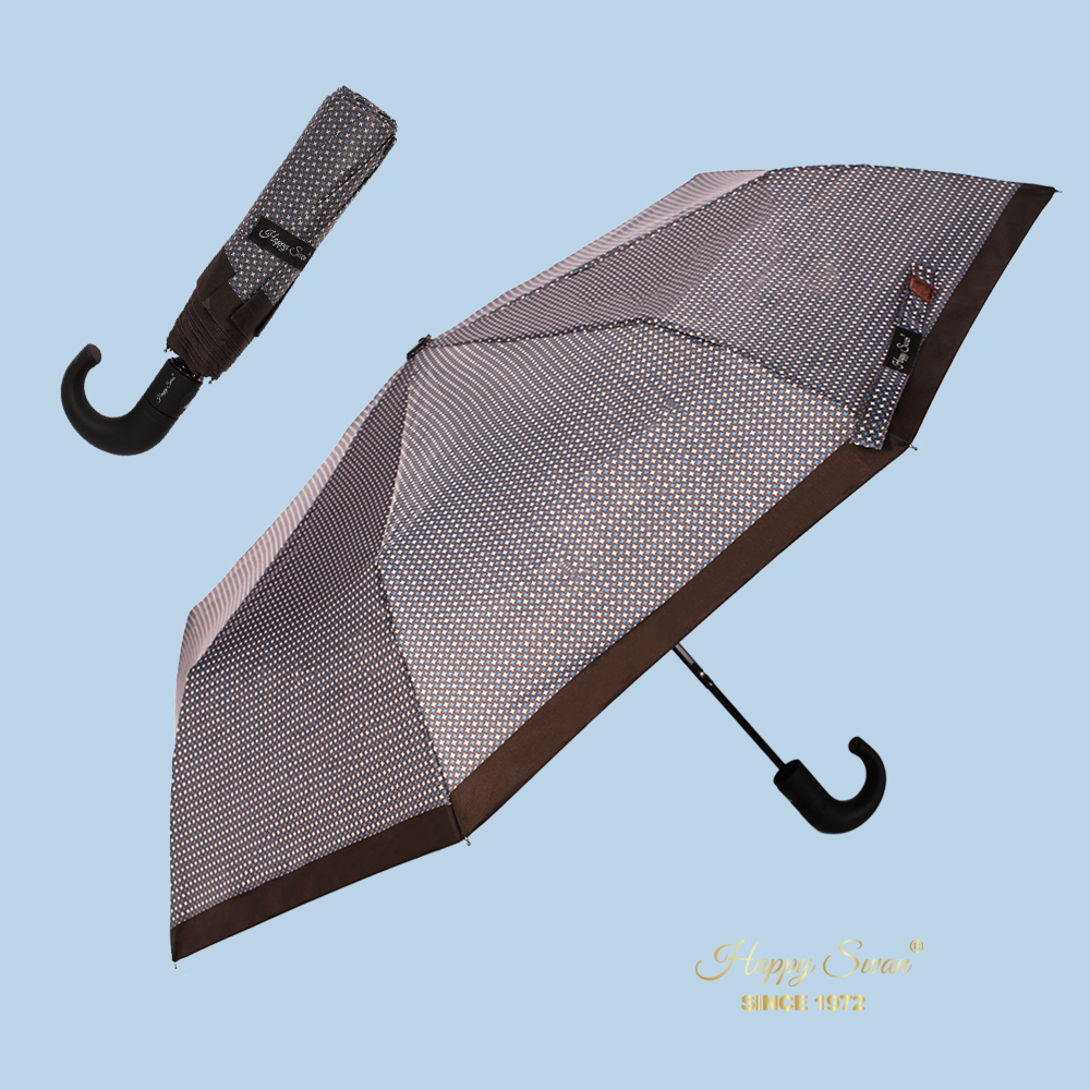 Xingbao Umbrella 3229A semi-automatic umbrella, three-fold one-click opening umbrella, automatic men's business umbrella, gentleman men's checkered umbrella, windproof umbrella Item Picture