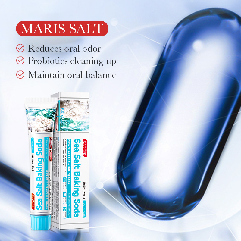 SADOER sea salt baking soda Whitening Toothpaste for cleaning tartar and strengthening teeth cross-border export wholesale Specification drawing