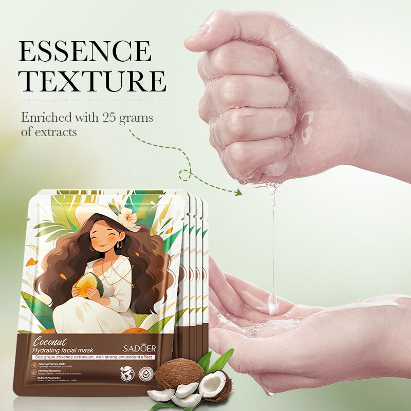All-english SADOER coconut Moisturizing Mask for hydrating, moisturizing and nourishing the skin cross-border export wholesale Item Picture
