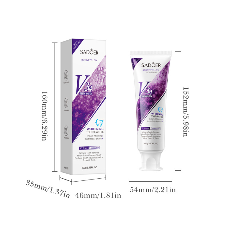 SADOERV34 all-English whitening toothpaste for cleaning tartar and strengthening teeth, cross-border export wholesale Item Picture
