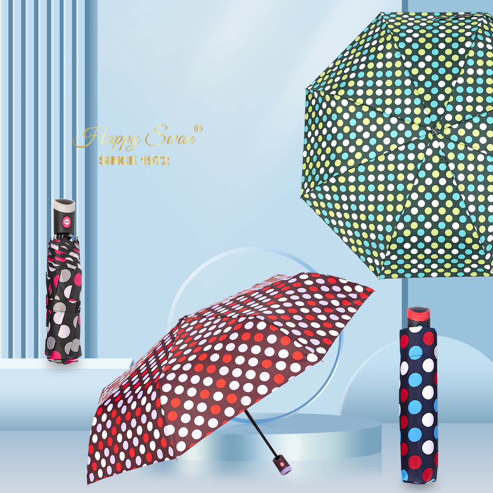 Xingbao Umbrella 3231 Color polka Dot Fully automatic umbrella, Women's polka dot umbrella, one-click opening and closing, windproof umbrella, three-fold, sturdy and durable umbrella wholesale details Picture