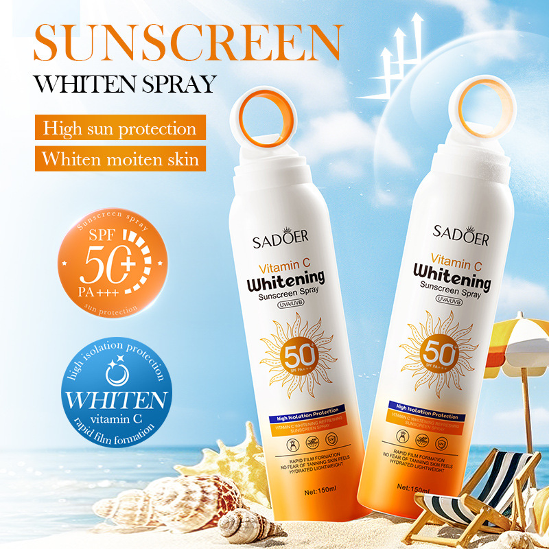 SADOER Vitamin C Whitening and Refreshing Sunscreen Spray SPF50+ for cross-border export details Picture