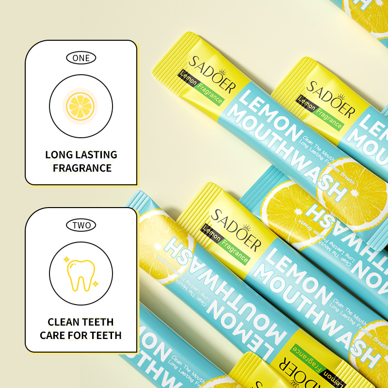 All-english SADOER lemon fruit mouthwash for refreshing the mouth, disposable mouthwash for cross-border export wholesale details Picture
