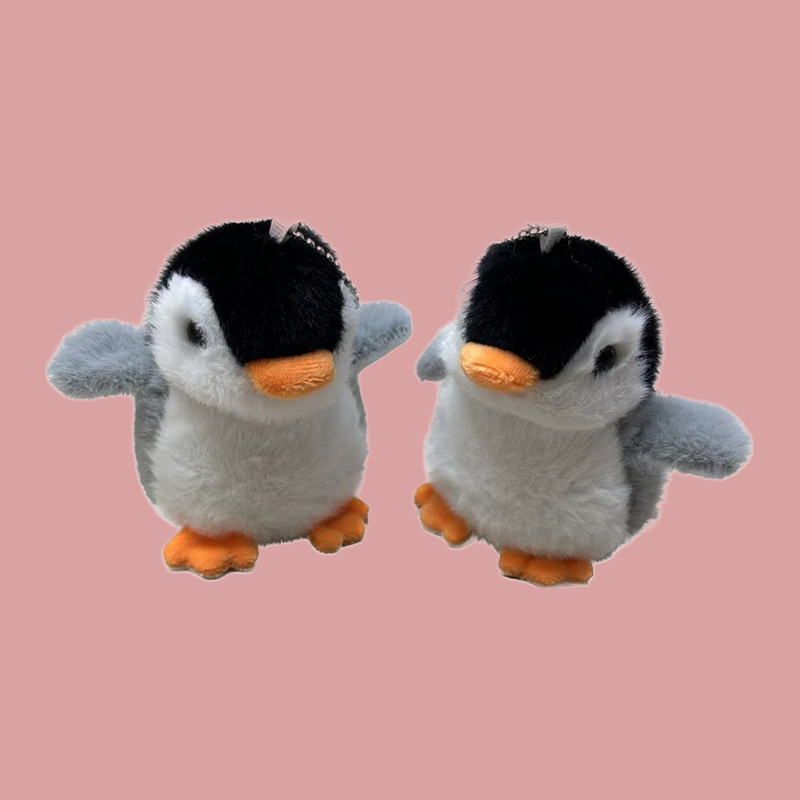 Little penguin plush toys, anthropomorphic animal creative dolls, cartoon peripheral pendants, plush toy pendants, keychains, cloth puppet pendants, cute decorative gifts, claw machine factory direct sales thumbnail