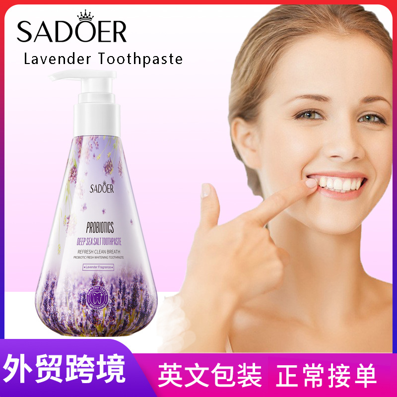SADOER Probiotic Freshening and Whitening Toothpaste in full English for teeth cleaning and oral freshness cross-border export wholesale full figure