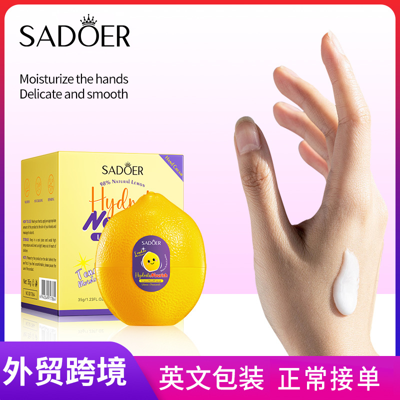 SADOER Lemon Vitamin e Hydrating and Nourishing Hand Cream for skin rejuvenation in autumn and winter cross-border wholesale full figure