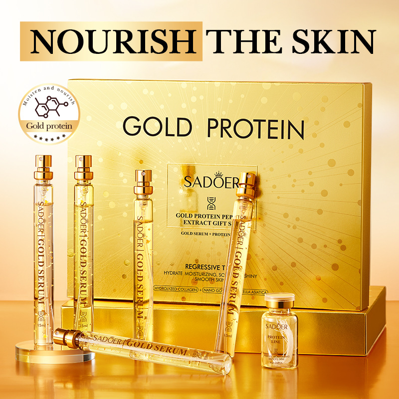 Full English SADOER Gold Protein Peptide Essence Gift Set Box Moisturizing Skin Essence cross-border export wholesale full figure