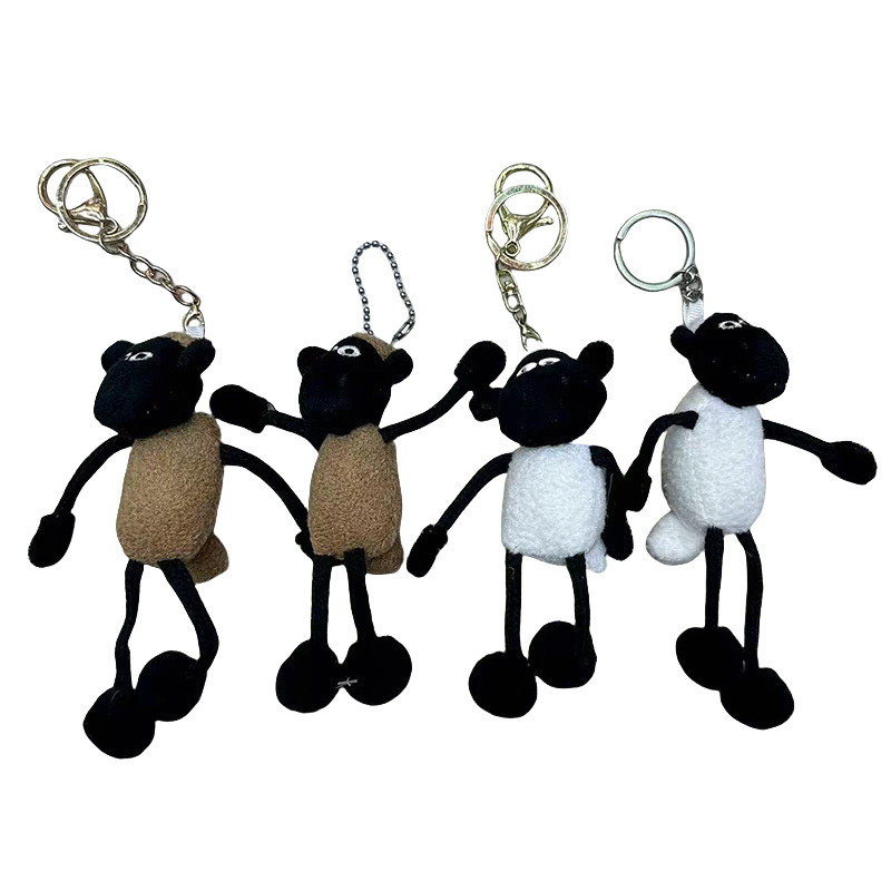 Hanging Foot Sean Sheep Anthropomorphic Plush Toy, Animal Creative Doll, Cartoon Peripheral Pendant, Plush Doll Pendant, Keychain, Cloth Doll Pendant, Cute Decorative Gift, Claw Machine Factory Direct Sales Item Picture