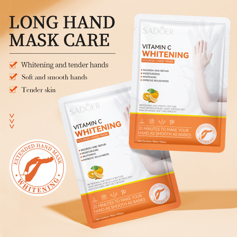 Cross-border wholesale of SADOER vitamin C whitening and Nourishing hand masks for autumn and winter fine line hand masks and gloves details Picture