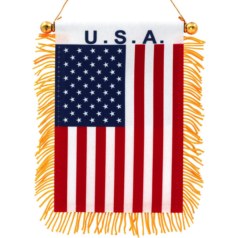 The Chuangdong flag, the national flag of the fans of the World Cup in the United States, Canada and Mexico, the Siding flag, the car rearview mirror suction cup pendant, the tassel mini small flag Item Picture