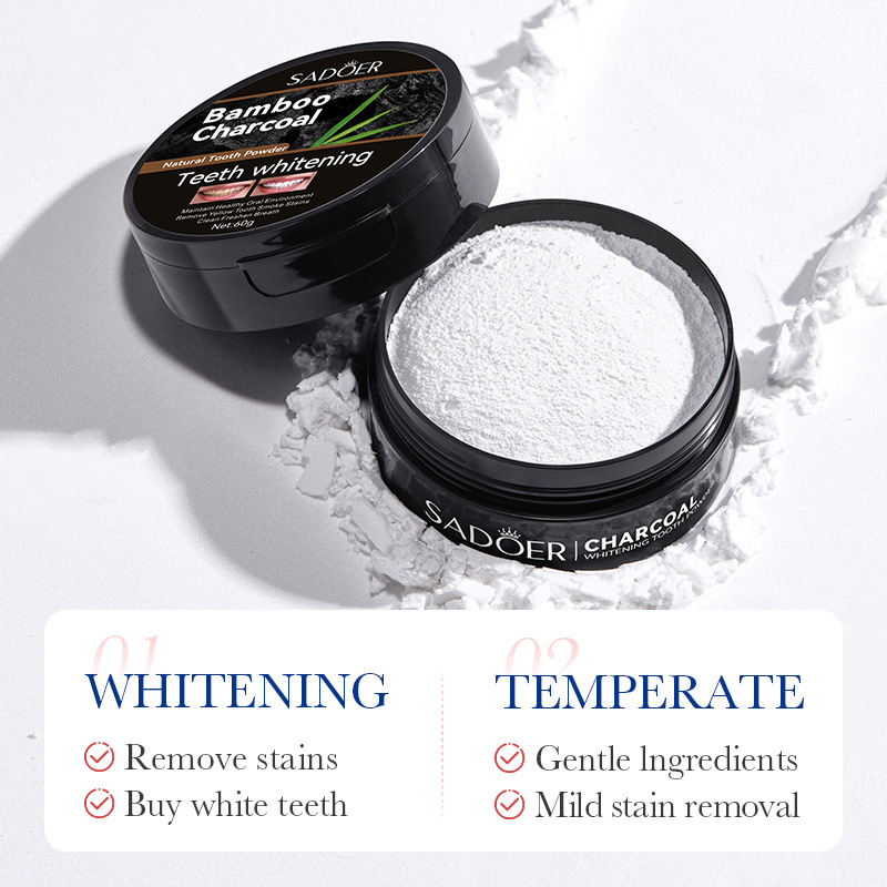 Cross-border export wholesale of SADOER bamboo charcoal activated carbon Teeth whitening Powder and oral toothpaste details Picture