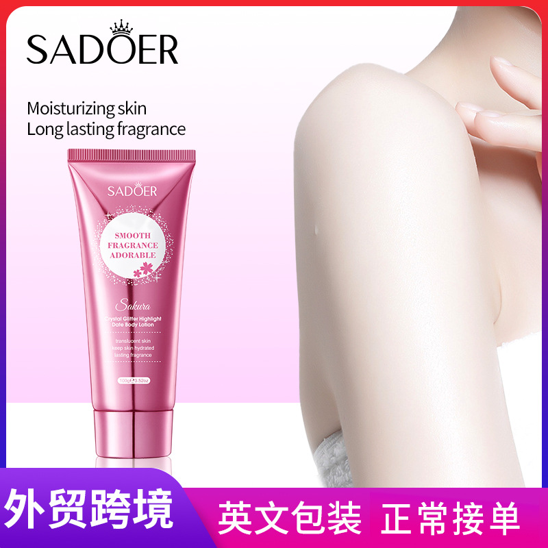 SADOER Cherry Blossom Moisturizing Crystal Sparkling Sparkling Date Body Lotion Cross-border Export Wholesale full figure