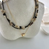 Natural stone beaded necklace, layered necklace, new Chinese style retro niche design, collarbone chain, artistic and fresh Item Picture