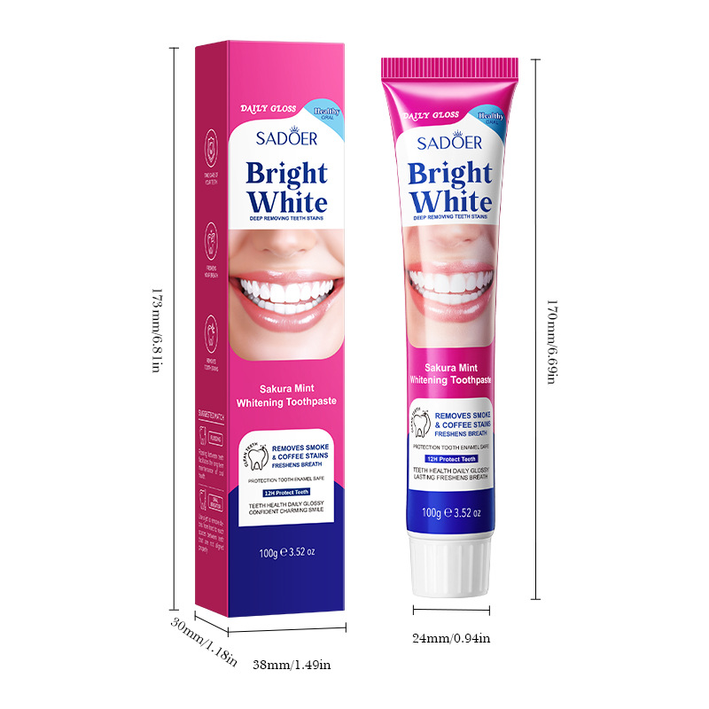 SADOER cherry Blossom Mint Whitening Toothpaste for teeth cleaning and oral toothpaste cross-border export wholesale Item Picture
