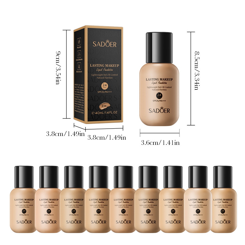 Cross-border export wholesale of all-English SADOER Concealer Long-lasting Foundation, Contouring and skin-smoothing BB Cream Item Picture