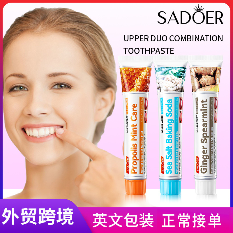 SADOER Propolis and Mint Multi-layered Toothcleaning Toothpaste for cleaning dental plaque and strengthening teeth, cross-border export wholesale full figure