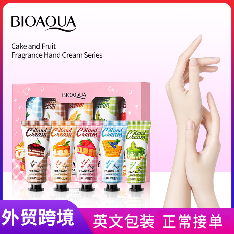 All-english BIOAOUA Scented Moisturizing Hand Cream Set for autumn and Winter, cross-border export wholesale full figure