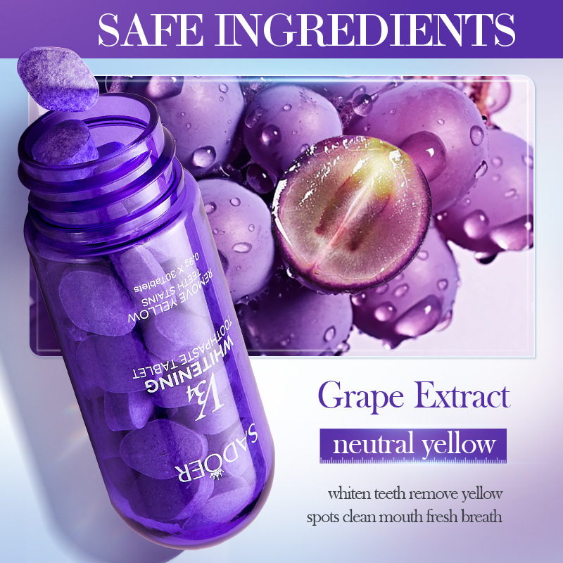 All-english SADOERV34 Teeth Whitening tablets, teeth cleaning toothpaste, cross-border export wholesale Specification drawing