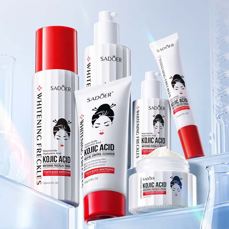 Cross-border export wholesale of SADOER Kojic acid Whitening and freckle-Removing six-piece set, brightening, Moisturizing and hydrating set Item Picture