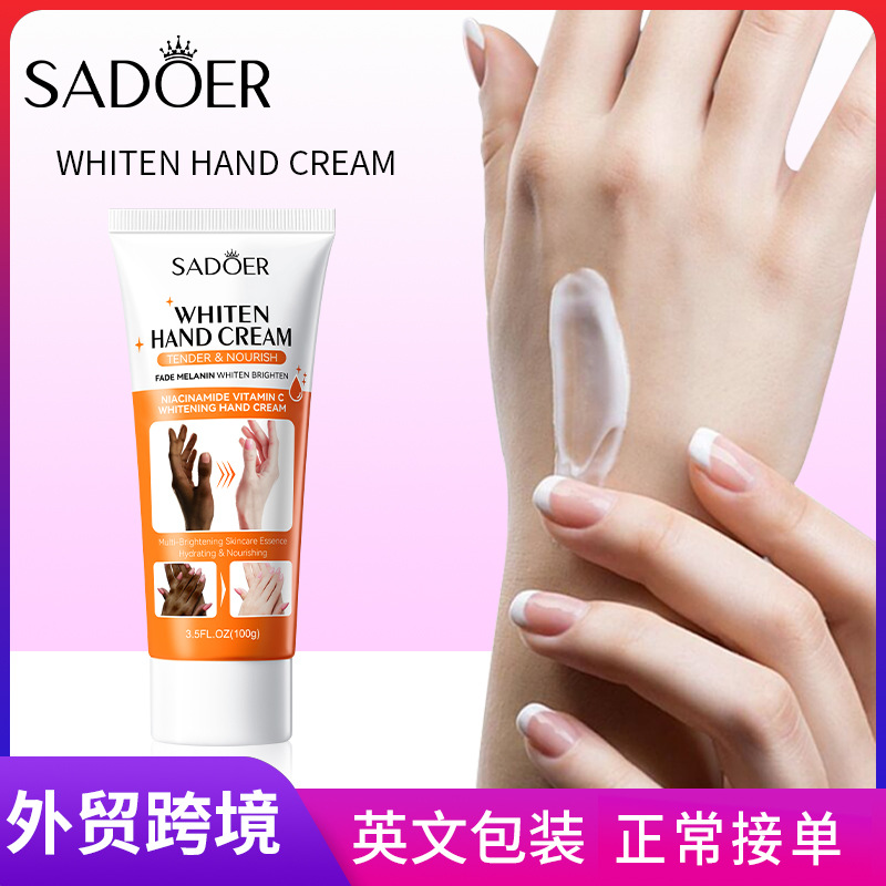 All-english SADOER white hand cream moisturizes hands and prevents dryness and cracking. Cross-border export wholesale of autumn and winter hand cream full figure