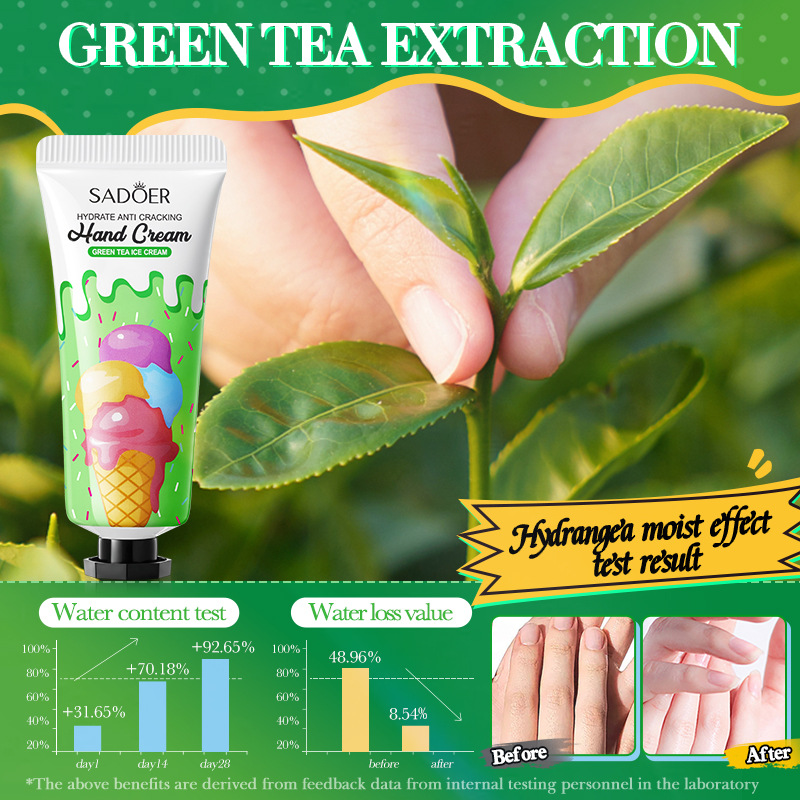SADOER Green Tea Ice Cream Hydrating Hand Cream for autumn and winter cross-border export wholesale details Picture