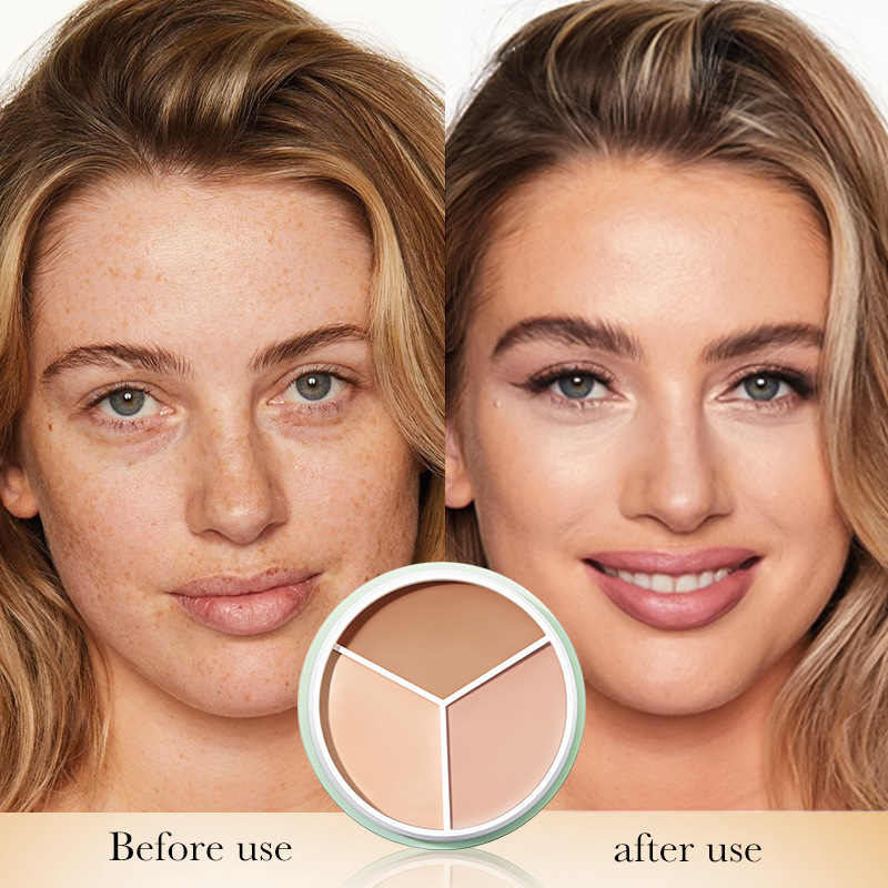 All-english SADOER Contouring and beautifying Art three-color Concealer Cosmetics Foundation Cream cross-border export wholesale Item Picture