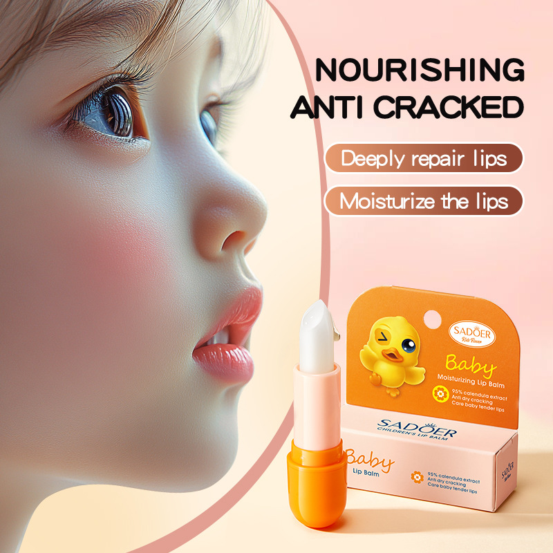 All-english SADOER children's calendula anti-Cracking Moisturizing Lip Balm Cross-border export wholesale Application Scenario