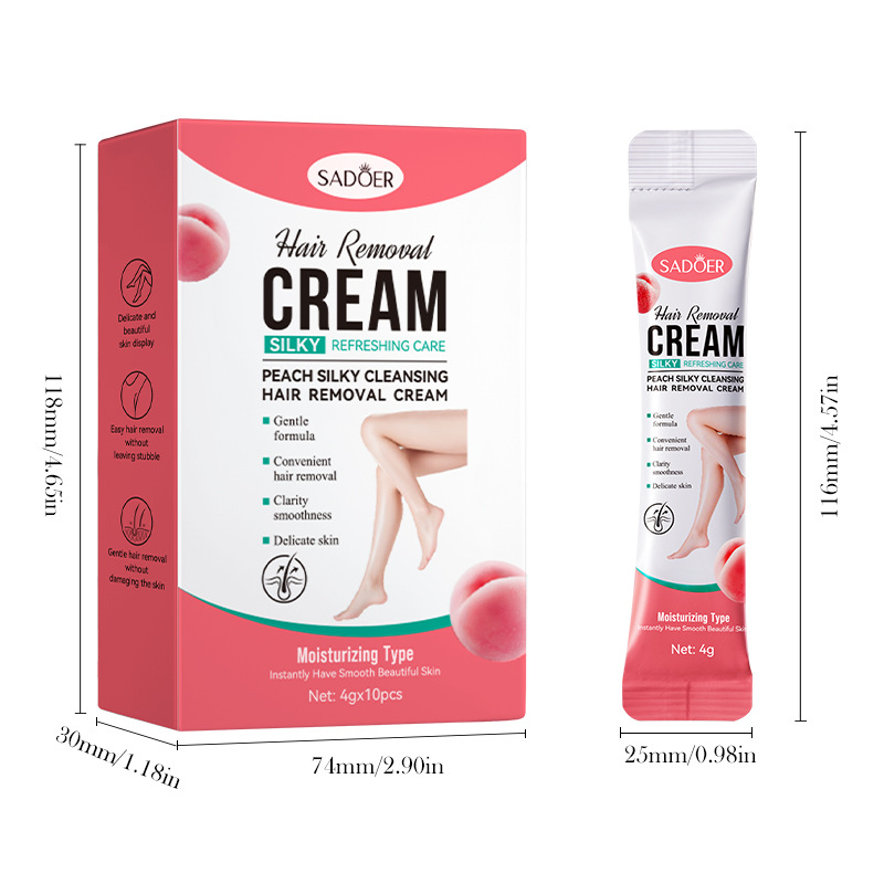 Full English SADOER Peach Smooth and Penetrating Strip Hair Removal Cream, Clean armpit Hair Removal Cream Cross-border export wholesale Item Picture