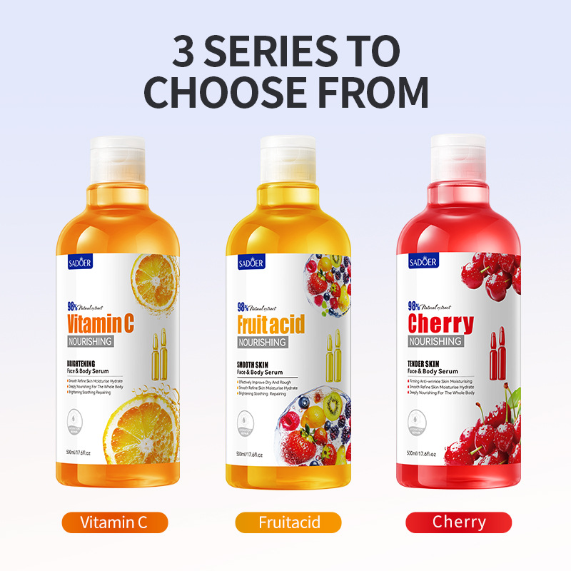 Cross-border export wholesale of SADOER Cherry Nourishing and Softening Facial and Body Universal Moisturizing Essence in English Application Scenario