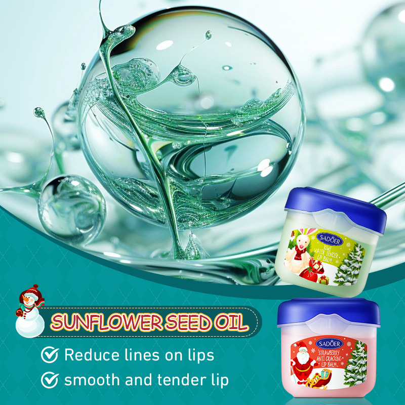 Full English SADOER Christmas Repair Nourishing Lip Balm Set, Anti-Cracking Lip Balm cross-border export wholesale Specification drawing