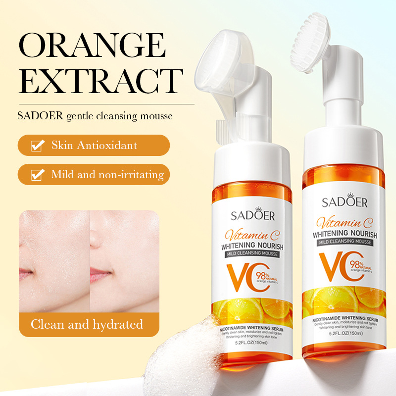 All-english SADOER Gentle Cleansing Mousse Deep Cleansing Foam Fine Facial Cleanser cross-border export wholesale details Picture