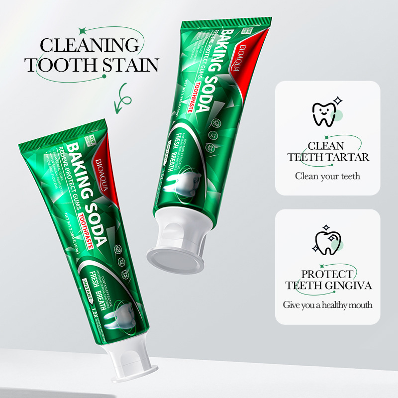 All-english BIOAOUA baking Soda Soothing Gum Care Toothpaste, Oral Whitening teeth Gum Care Toothpaste Cross-border wholesale Specification drawing