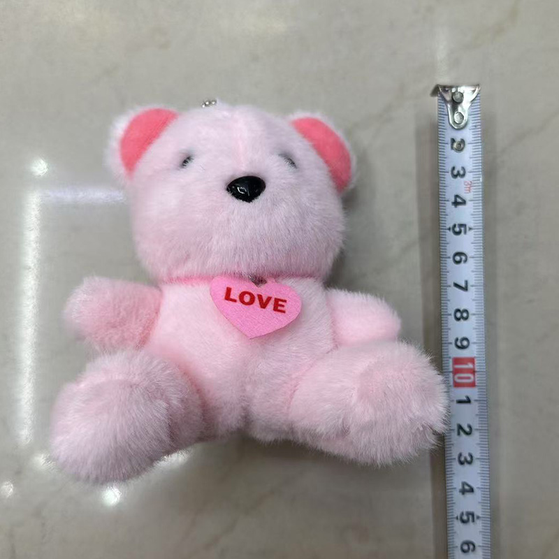 Pink Bear Plush Toys, Anthropomorphic Animal Creative Dolls, Cartoon Peripheral Pendants, Plush Toy Pendants, Keychains, Cloth Doll Pendants, Cute Decorative Gifts, Claw Machine Factory Direct Sales Application Scenario