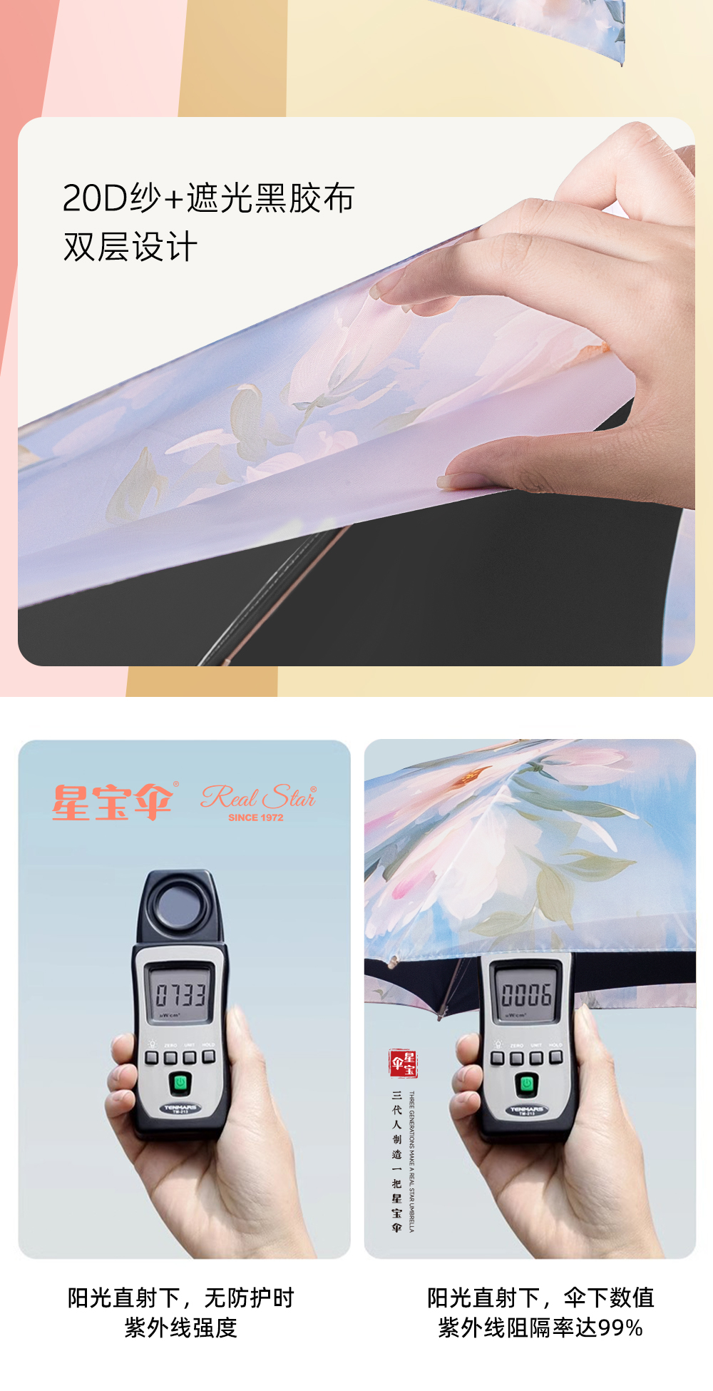 Xingbao Umbrella 5580 50% off Pocket Umbrella, Double-layer umbrella, Super UV Protection umbrella, hand-open 50% off pocket umbrella, bag umbrella wholesale pic 9