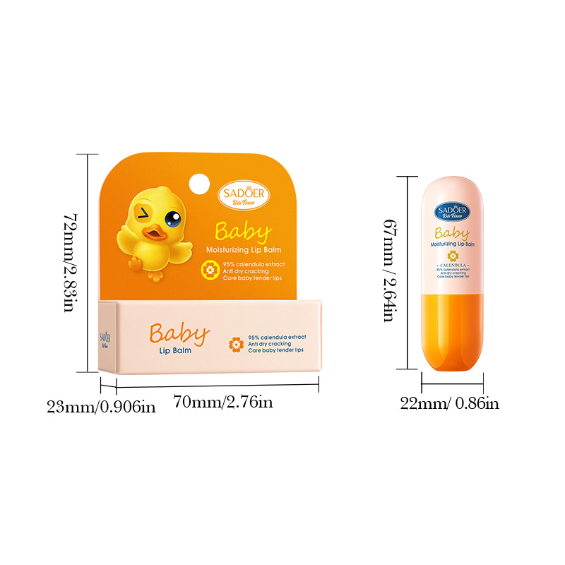 All-english SADOER children's calendula anti-Cracking Moisturizing Lip Balm Cross-border export wholesale Item Picture