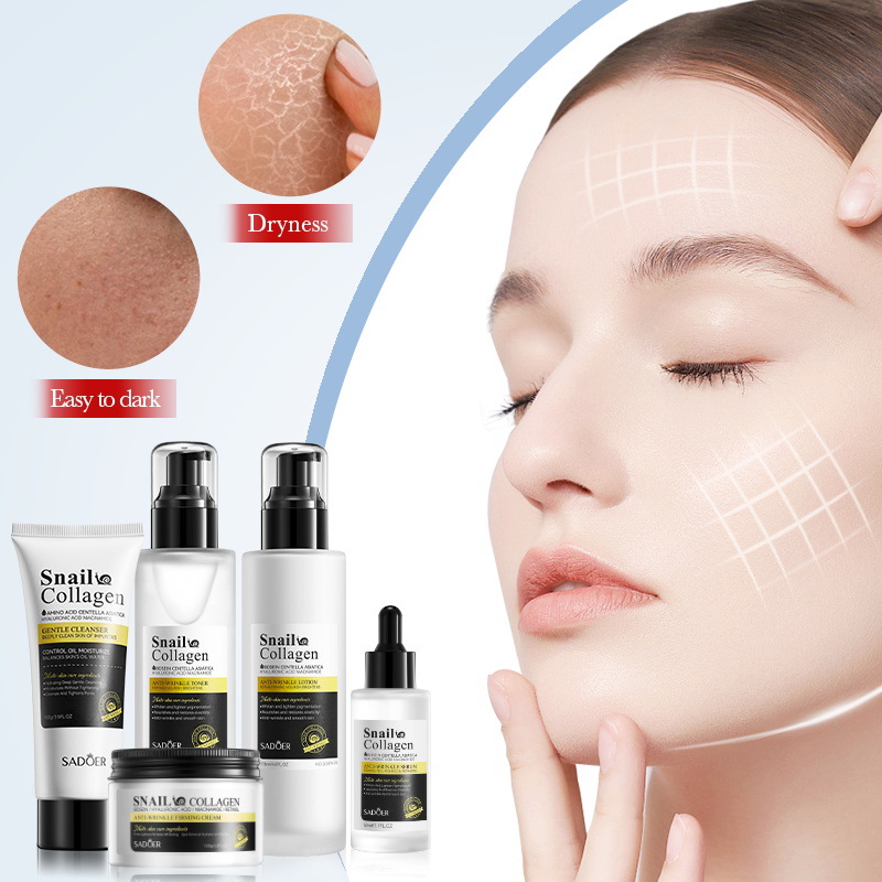 SADOER Snail Collagen Firming and Anti-Wrinkle Series Moisturizing Skin Care Set for cross-border export details Picture